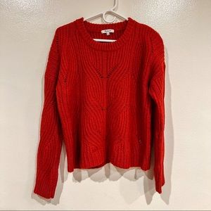 EUC Madewell red pointelle sweater